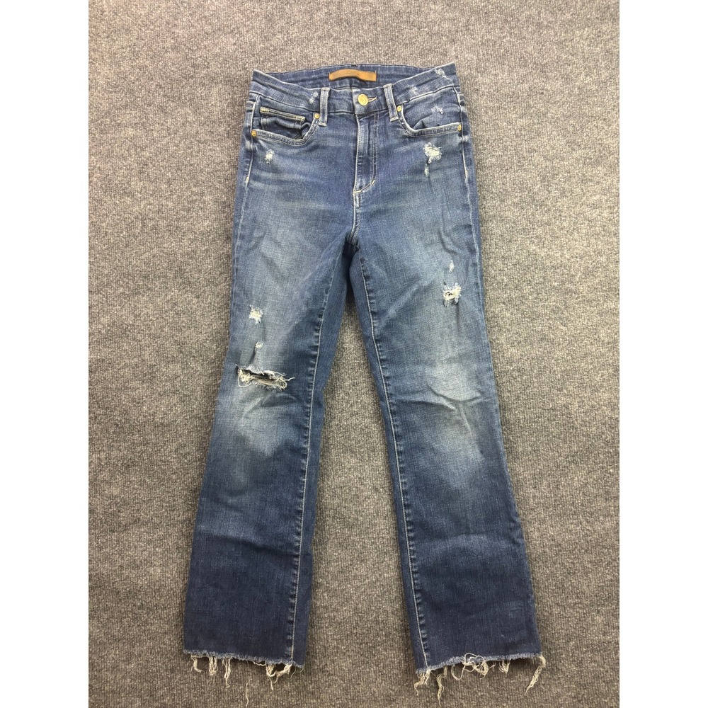 Joe's Jeans‎ High Rise Honey Crop Bootcut Womens 26 Blue Raw Hem Denim